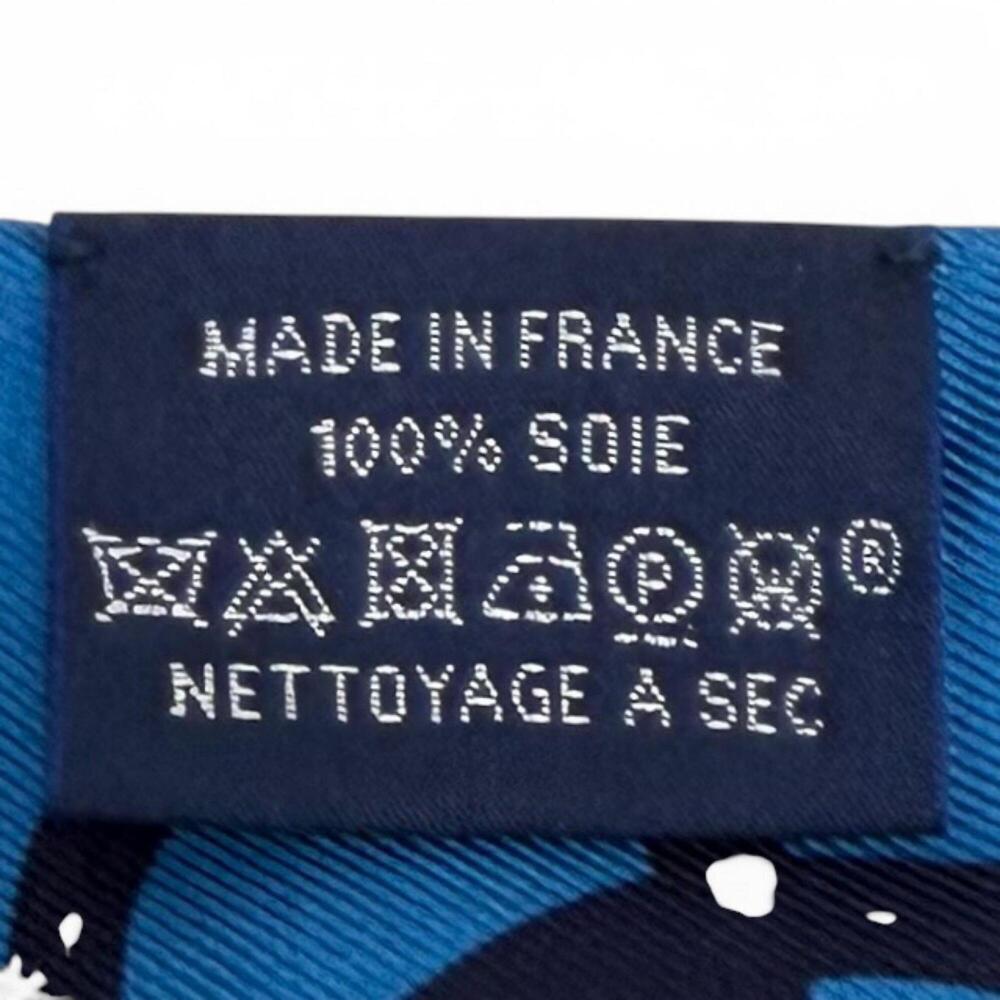 HERMES Blue Silk Scarf - Picture 8 of 8